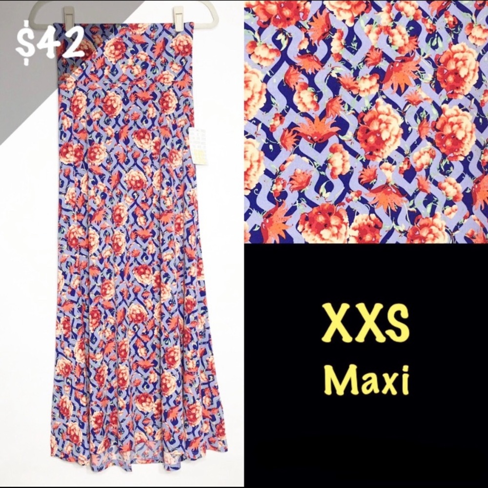 NWT XXS LuLaRoe Maxi Skirt Floral